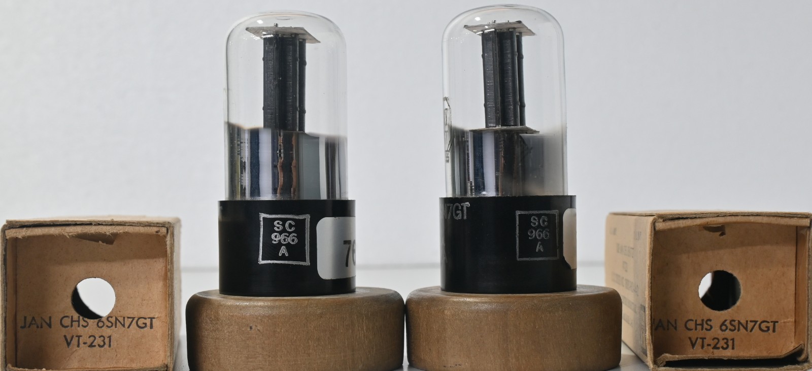 Sylvania JAN 6SN7GT VT-231 Matched Pair NOS Black Plate Amplitrex Tested Tube