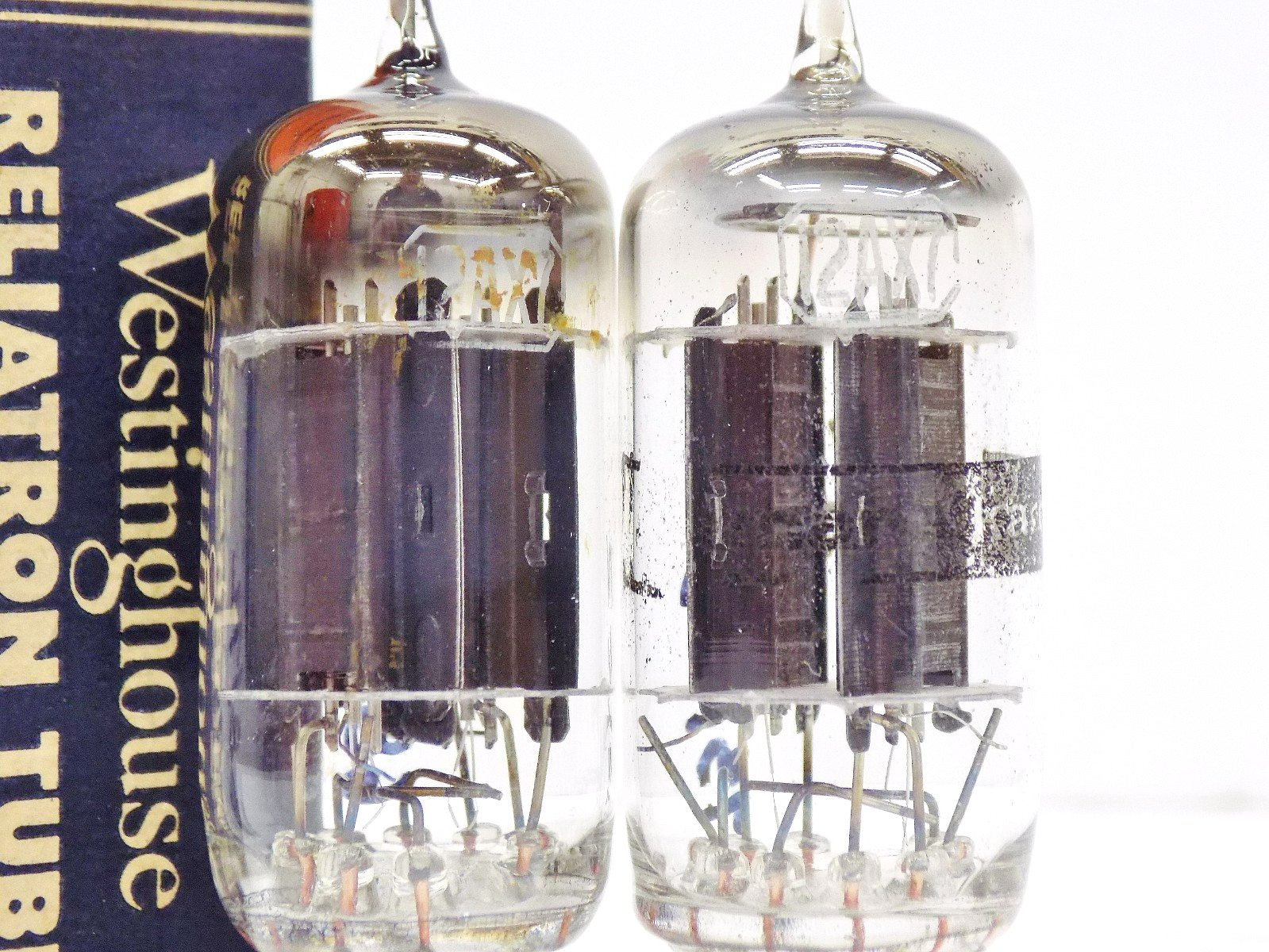 Nice Pair of Tested 1957 Westinghouse/Harman Kardon Branded 12AX7 Vacuum Tubes