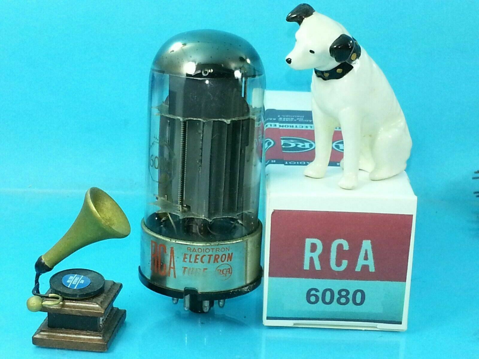RCA 6080 6AS7G VACUUM TUBE SINGLE 1964 3 MICA BOTTLE CRACK HEADPHONE HEAVENB