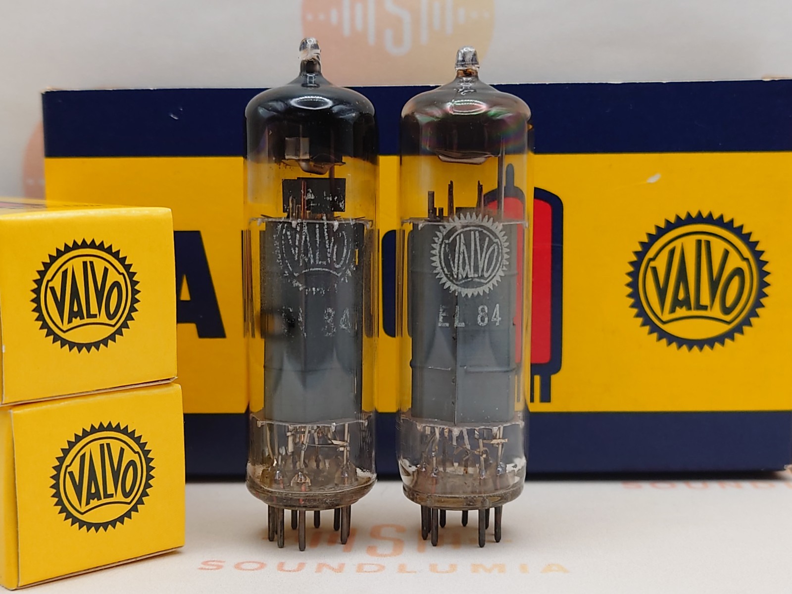 2x Valvo EL84 6BQ5 O-getter – Hamburg Pre-1955 – Strong