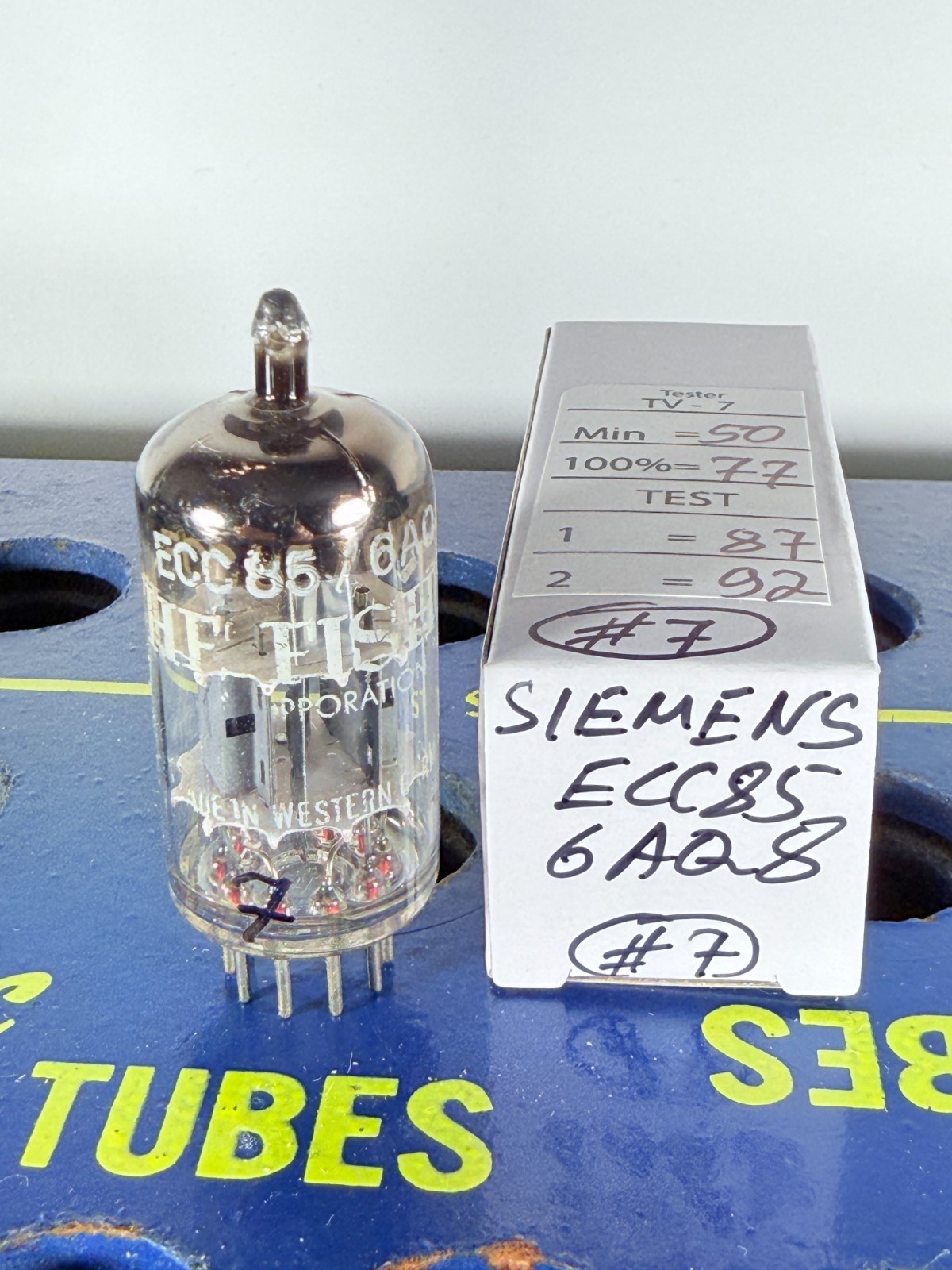 Siemens ECC85 6AQ8 Label Fisher Tested Like NOS Tube