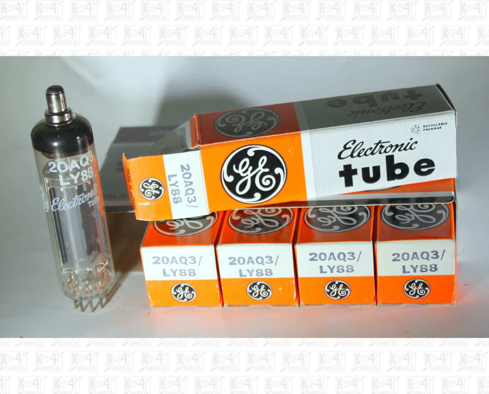 General Electric GE 20AQ3 LY88 Vacuum Tubes Great Britain NOS Lot Of 5 +Box