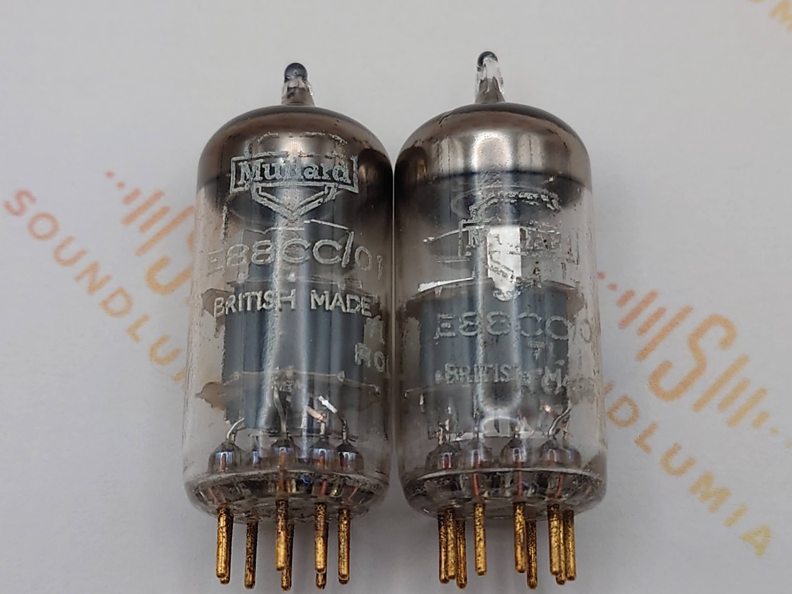 Mullard E88CC/01 = CV2493 O-Getter Matched Pair – Mitcham 1960 7L1 – NOS