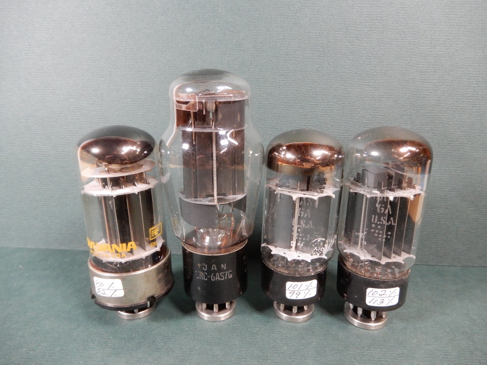 Assorted 6AS7G (GA) 6080 Vacuum Tubes (4) Amplitrex Tested Lower to Strong