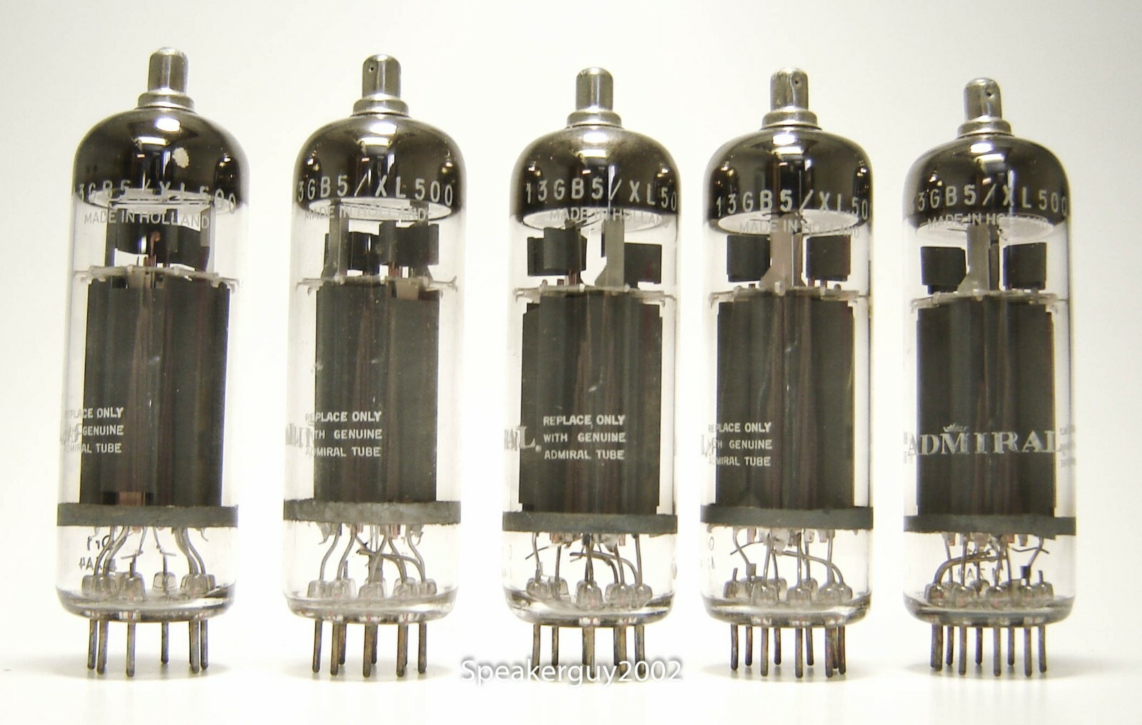 5X Admiral Vacuum Tubes / 13GB5 – XL500 / 68-39 — RM