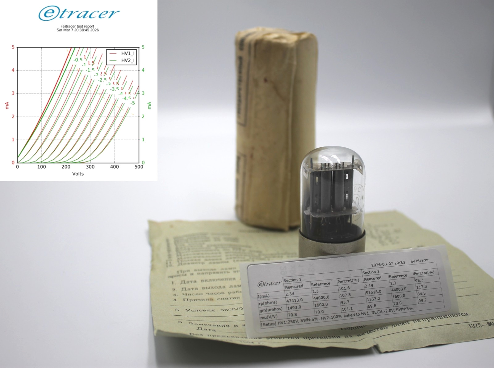6N9S / 6SL7 / 1579 / ECC35. MELZ. NOS. Original Box. Etracer Tested. VI-1956′.