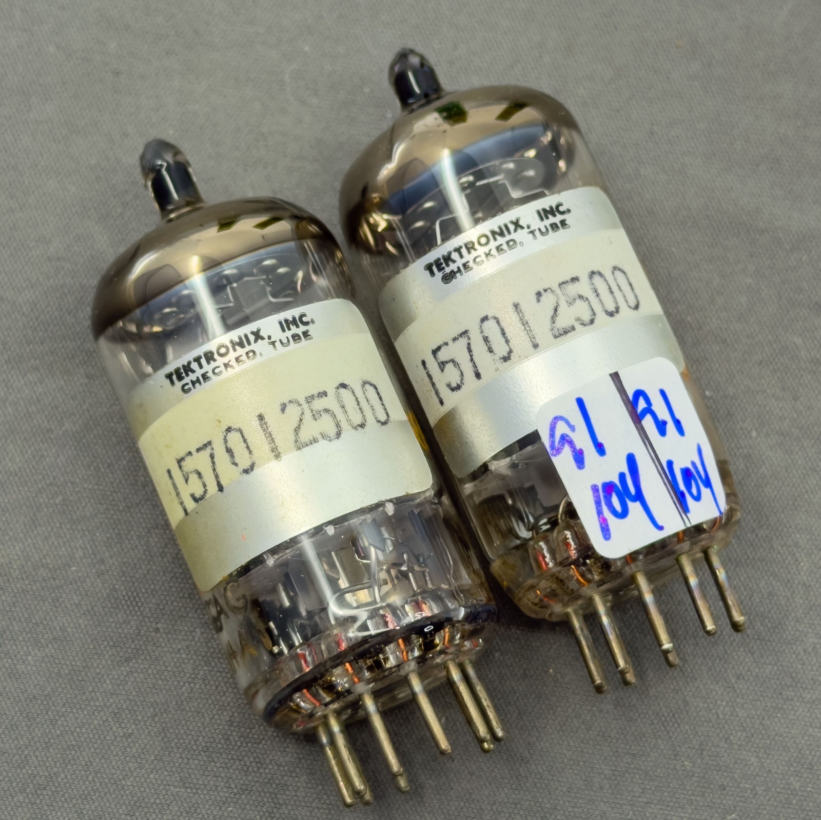 Tektronix Matched Balanced NOS Pair Amperex PQ 6DJ8 A Frame Dimp Disc Getters