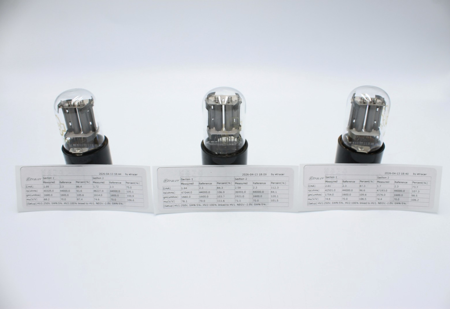 3 PCS 1579 / 6SL7 / 6N9S / ECC35. Reflector. Silver anode. Etracer Tested.