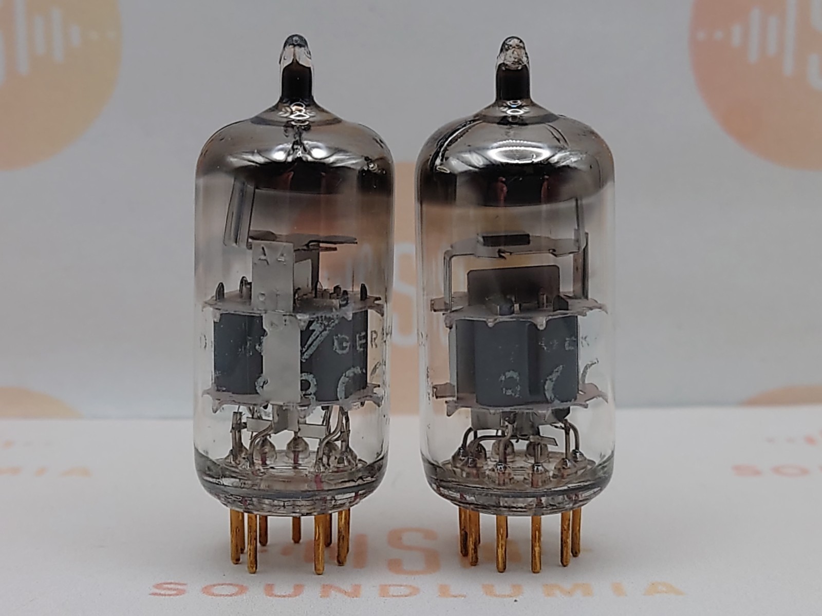 Siemens E88CC 6922 Silver Shields Dual Stage Getter Support Matched Pair -’68 DE