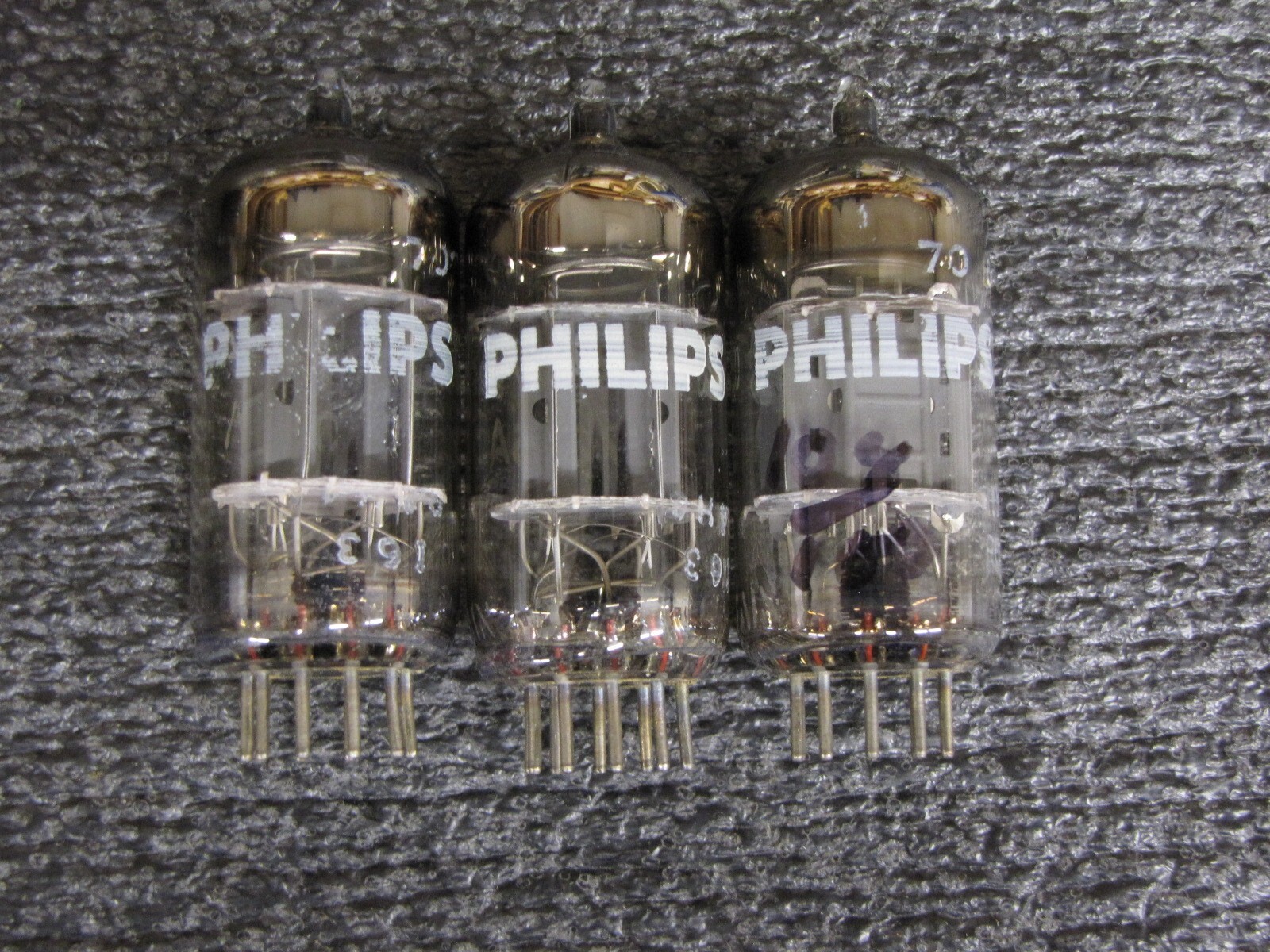 1975 Phillips / Mullard 6CA7 (quad) 7025 /12AX7 (three) MATCH SET !!!!!!