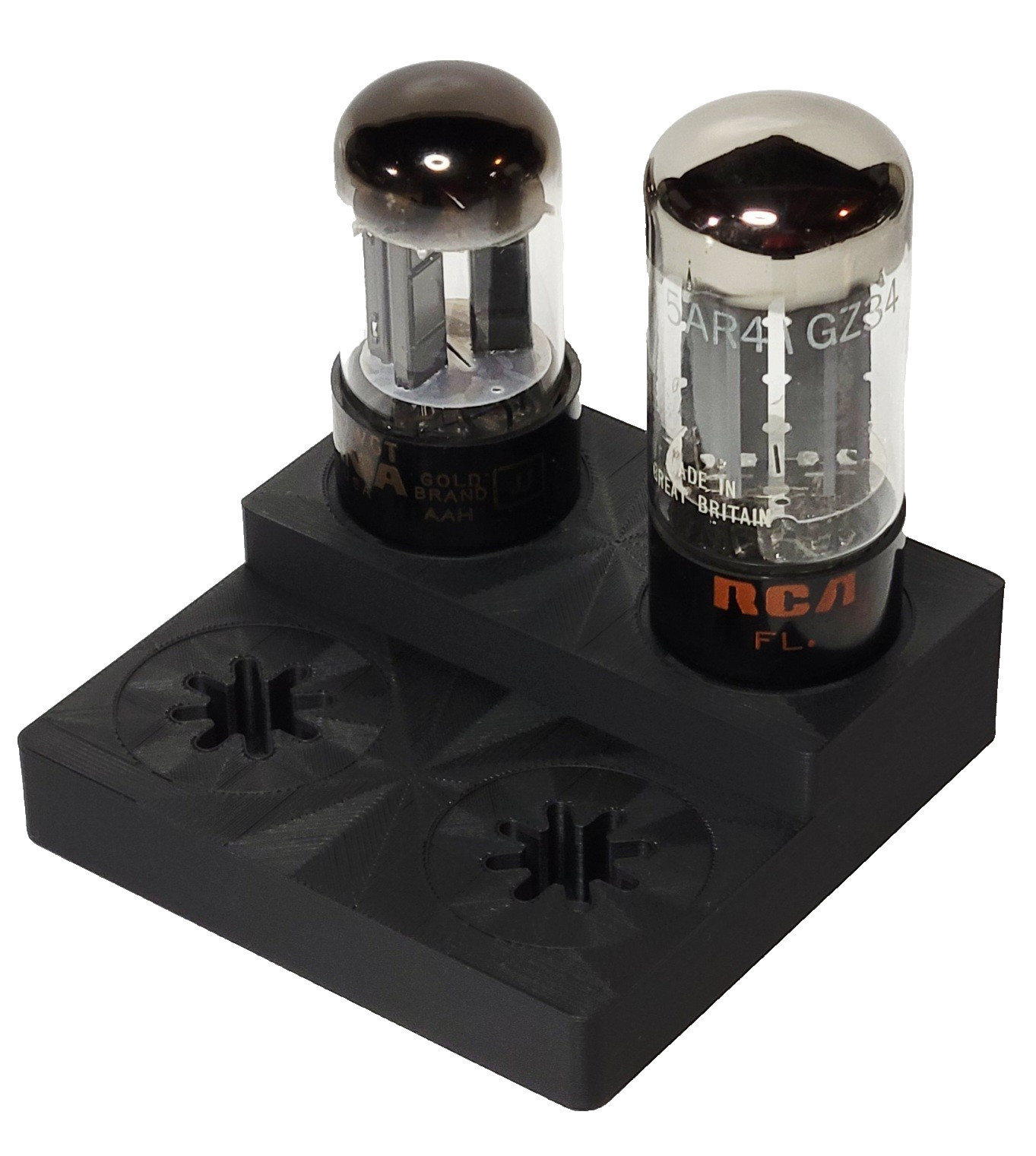 Vacuum Tube Display Stand Holder Quad 4x for Octal 8 pin socket: 6SN7, 6L6, 6V6