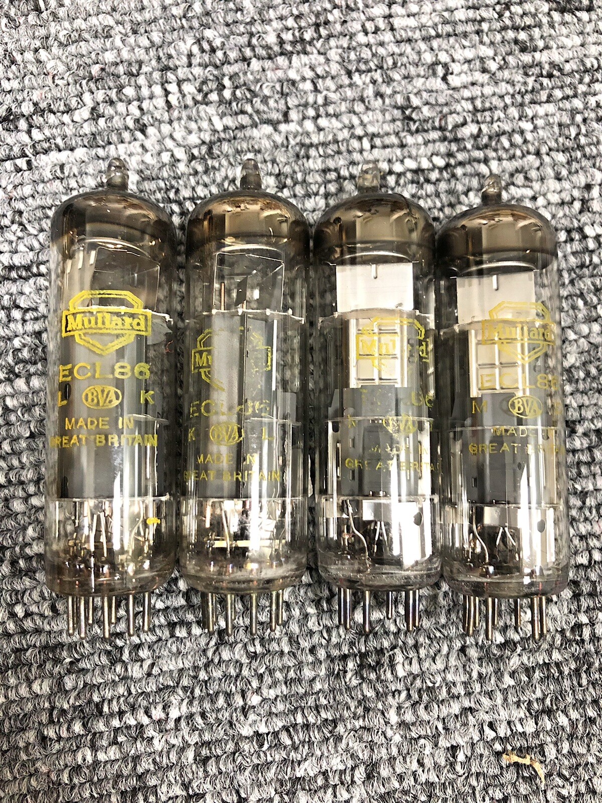 Mullard ECL86/6GW8 Yellow Prints Excellent testing values matched Quad