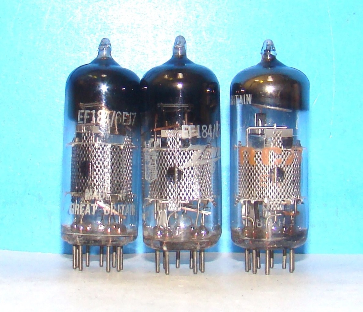 6EJ7 EF184 3 mesh plate vintage radio audio amplifier vacuum tubes valve Britain