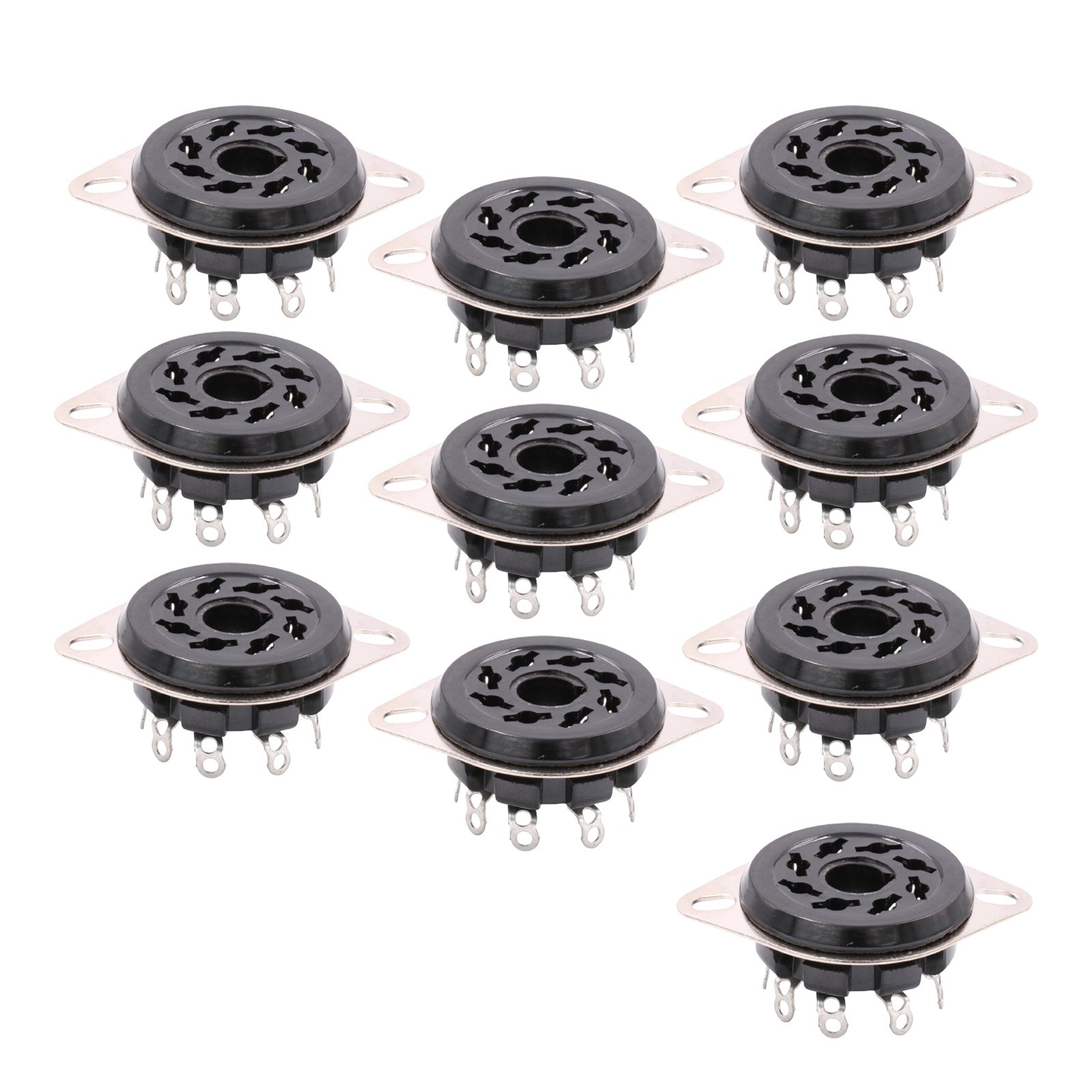10 pcs S8WPF Octal Vacuum Tube Socket For KT88 6550 6SN7 EL34 Chassis Mount bX