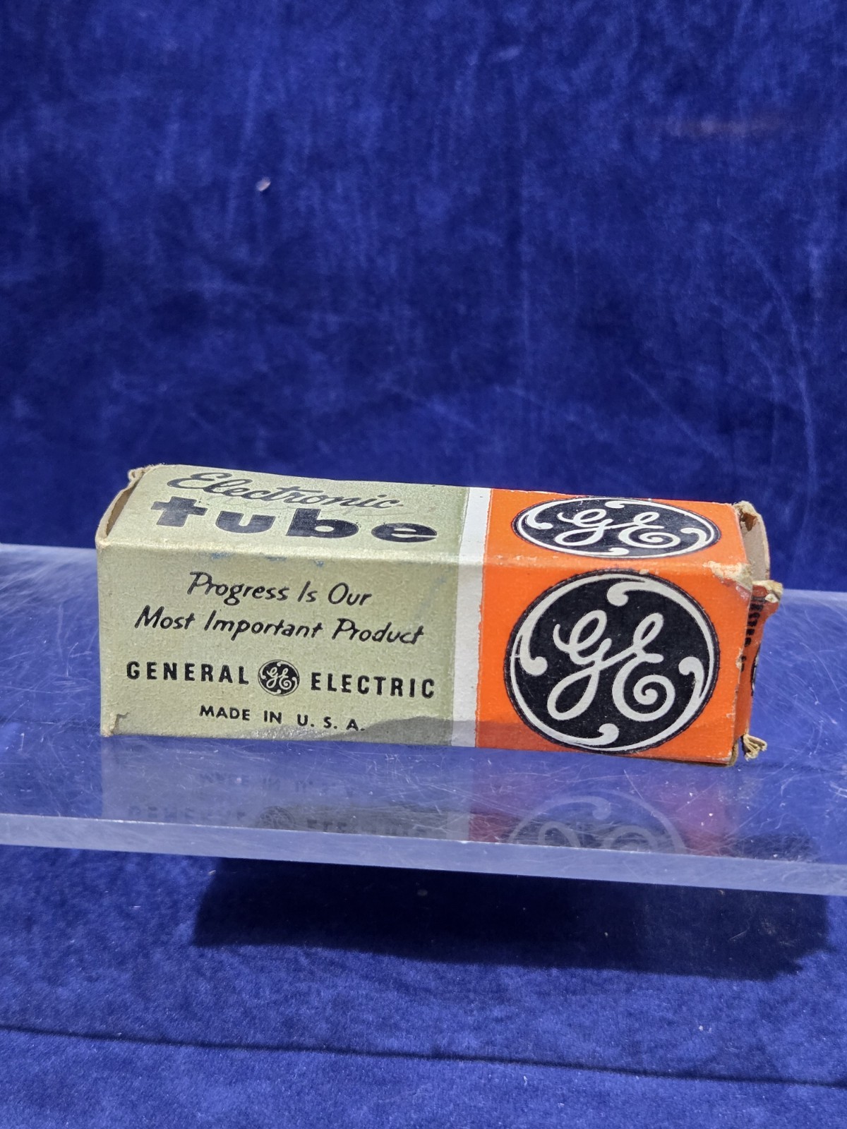 Vintage GE 6BQ7A Electronic Vacuum Tube Dual Triode Valve NOS Gray Plate Boxed