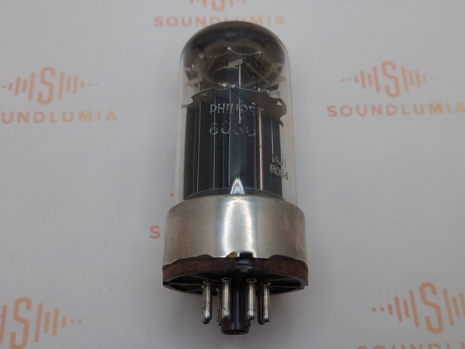 1x Mullard 6080 3-Mica Black Plates Metal Base-Philips Label-Mitcham ’60 AJ1-NOS