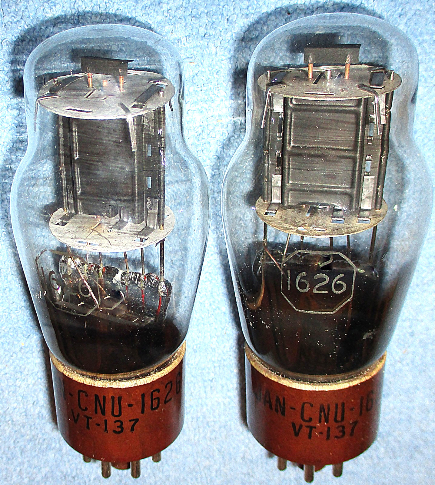 2 NOS National Union JAN CNU 1626 VT-137 Vacuum Tubes – Triodes for DARLING Amps