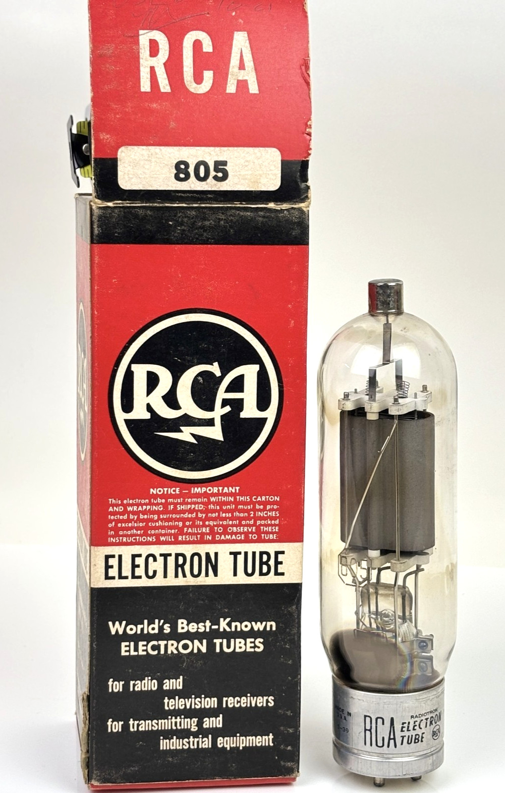Vintage RCA 805 Electron Tube Vacuum Triode Amplifier Audio Resistor Untested