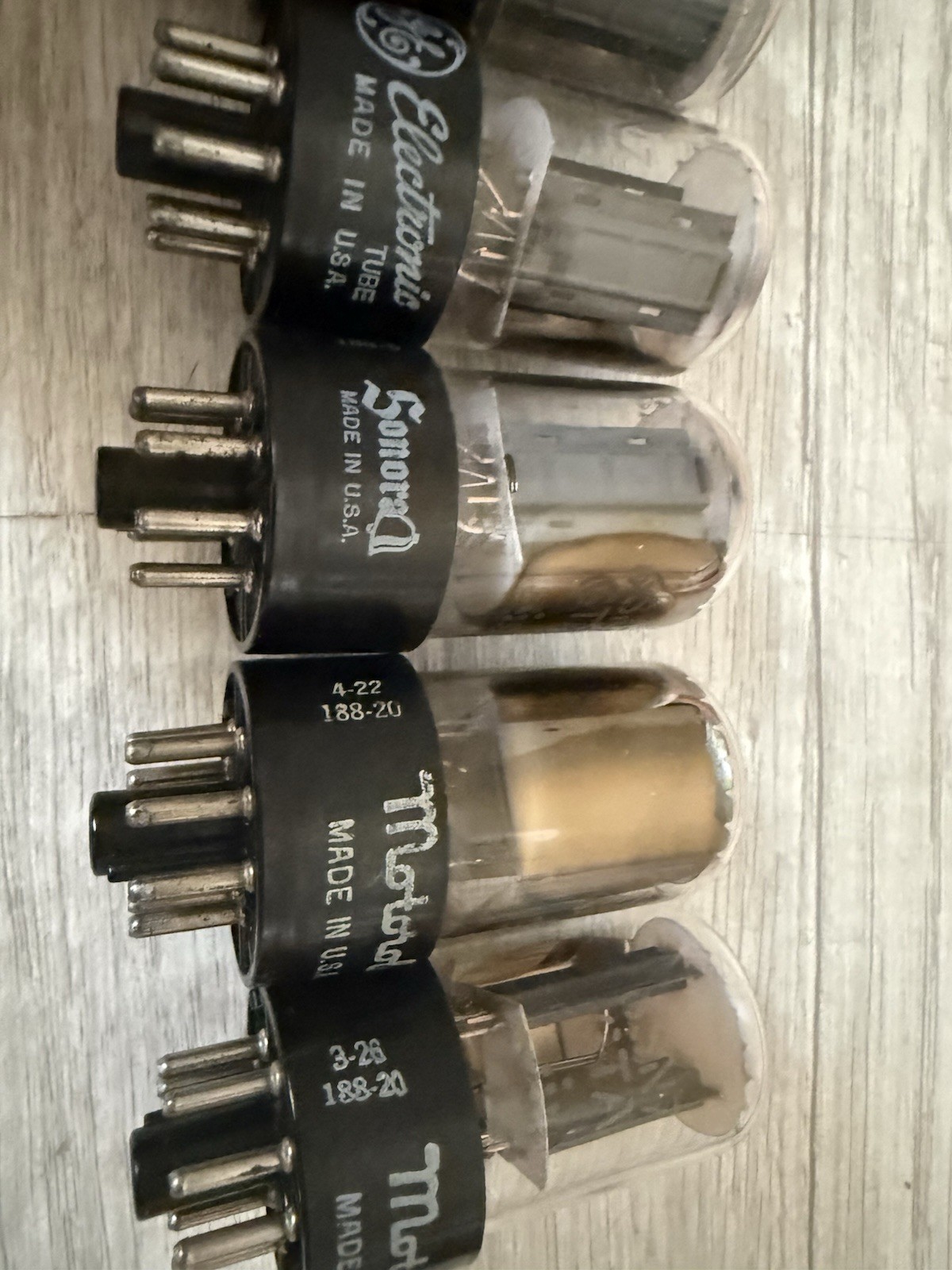 (1) GE 6SN7 6sn7gtb Gray Plate Side D Phono Musical Tube White Label