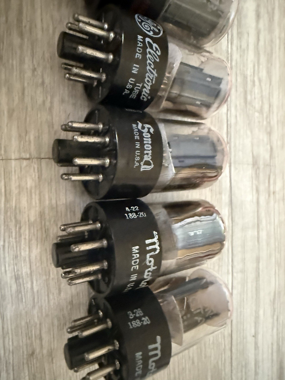 (1) GE 6SN7 6sn7gtb Gray Plate Side D Phono Musical Tube White Label