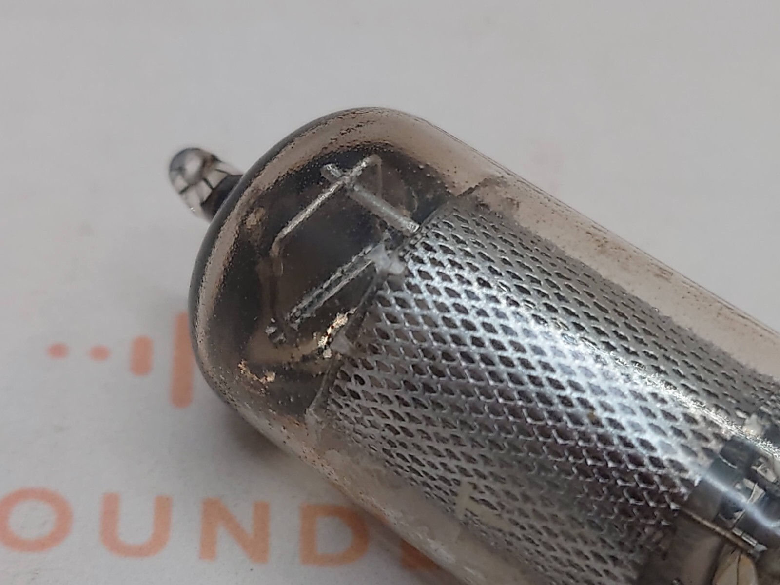 1x Mullard EF86 Long Mesh Plates Square Getter -Philips label-Blackburn ’55 -NOS