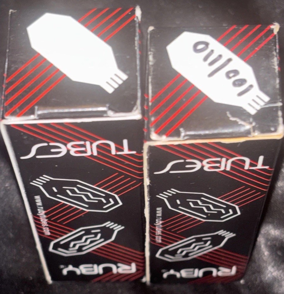 Matched Pair (2) NOS Ruby Tubes 12AX7 AC5/Z HG+ High Gain Preamp Guitar Amp NIB