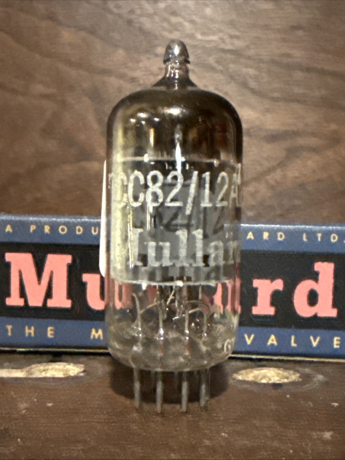 1 vintage 1958 Mullard B84 long plate square getter 12au7 ECC82 TV7 Tested New