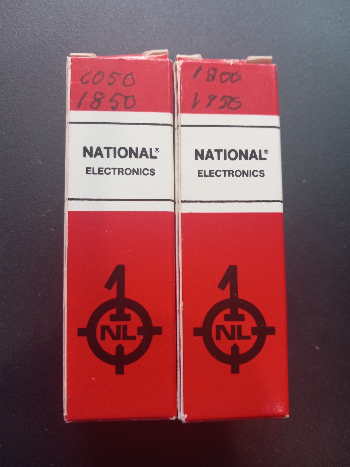 Pair NOS National 12BH7A Tubes, Closely Matched, Black Plates, Pre-Amps
