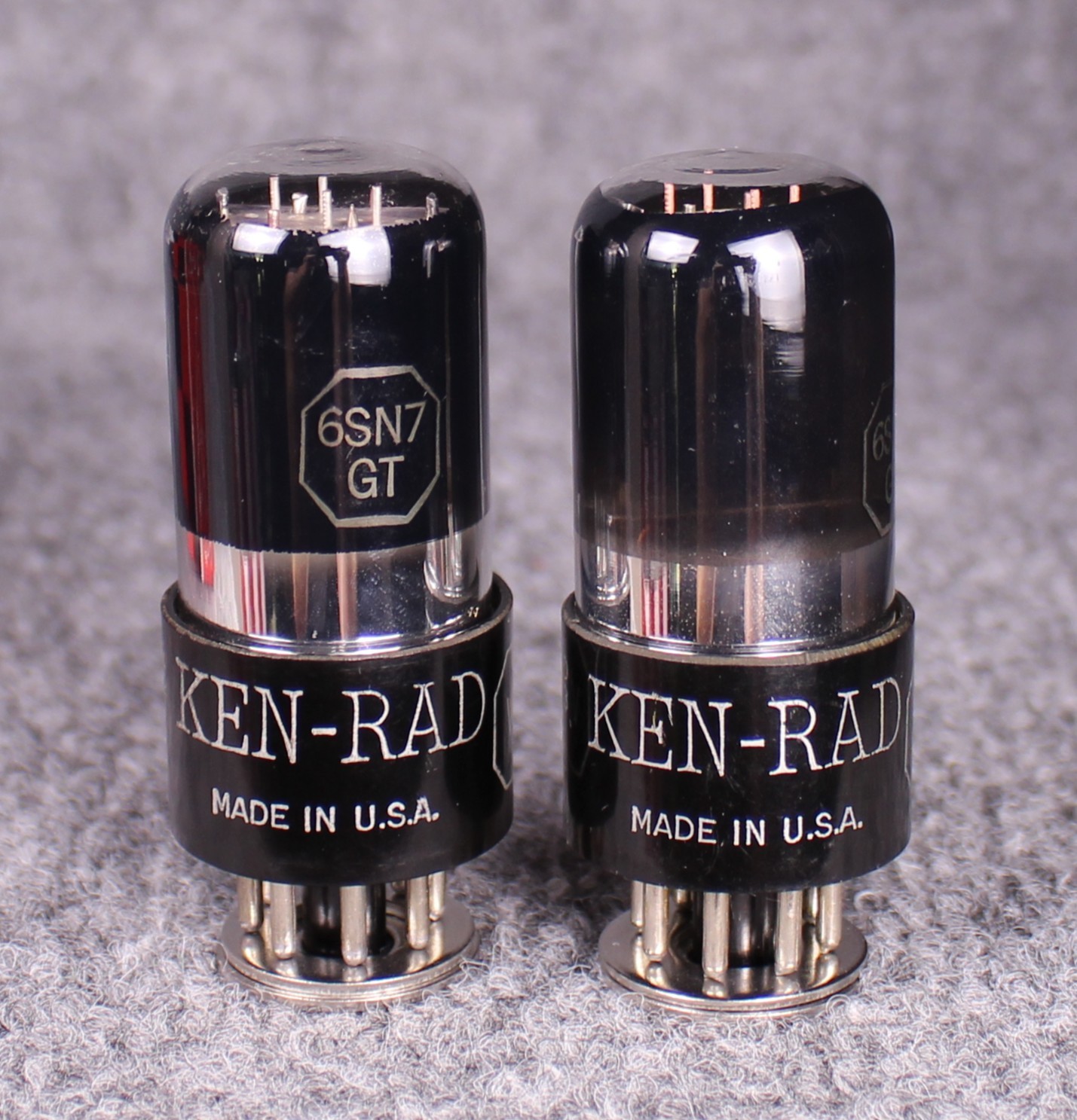 (2) Matched NOS NIB Ken Rad 6SN7GT VT-231 Black Glass Military Tubes ~ WWII Era!