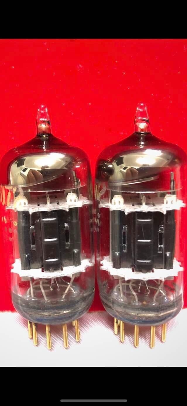 GE 6072/12AY7 black plate, Triple Mica Gold pins NOS Matched Pair