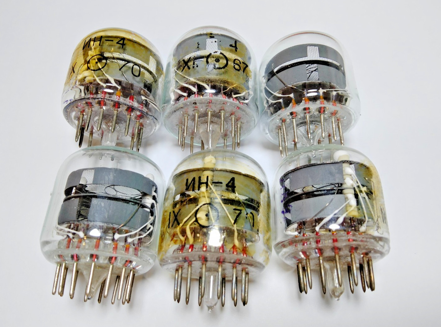 6 pcs USED IN-4 nixie tubes, Fine Grid Garanty working, Tested