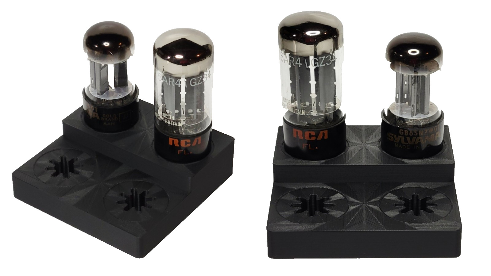 Vacuum Tube Display Stand Holder Quad 4x for Octal 8 pin socket: 6SN7, 6L6, 6V6