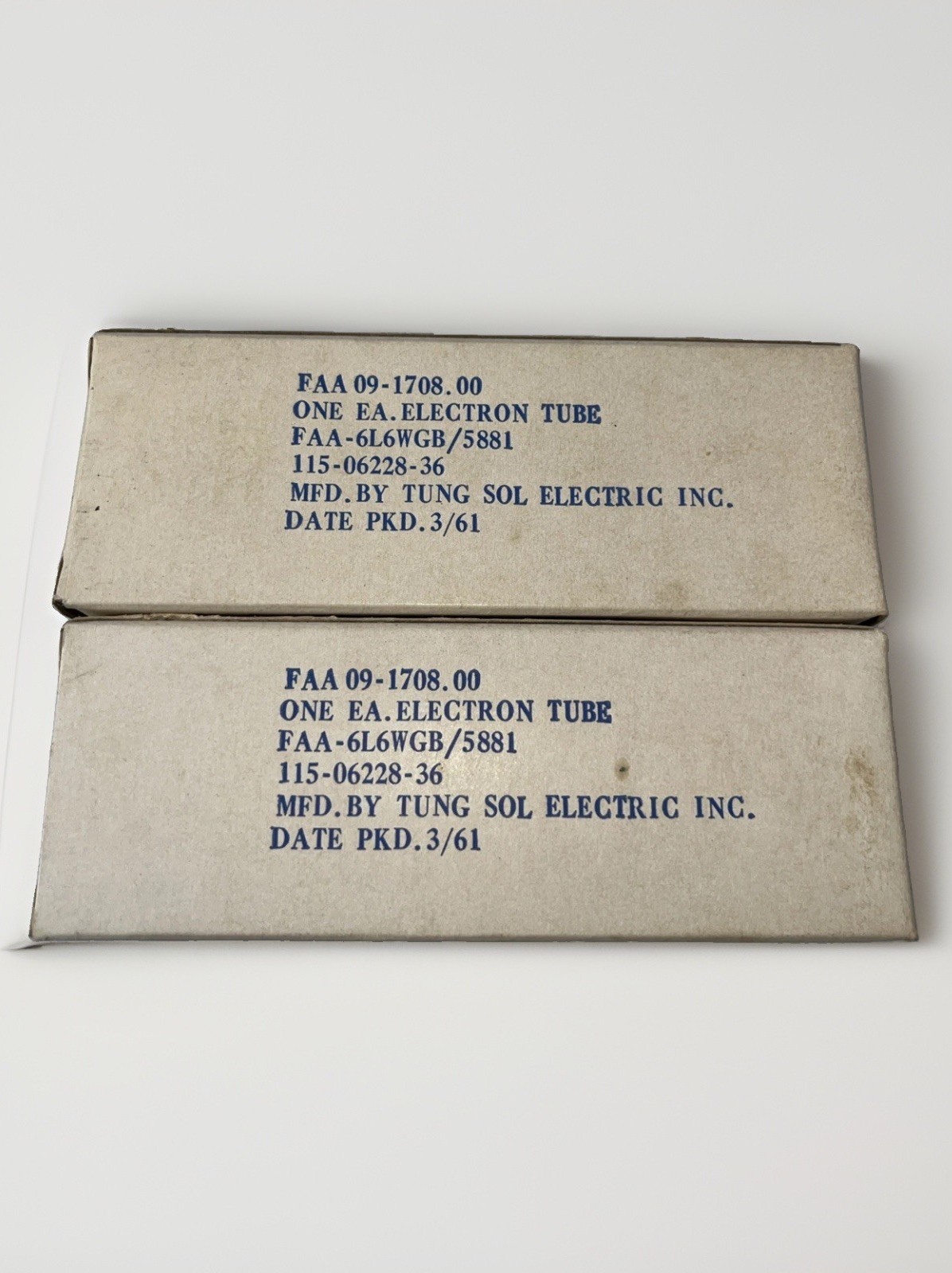 6L6WGB PAIR 5881 JAN SYLVANIA AUDIO POWER TUBES NOS NIB Date 3/61 Untested
