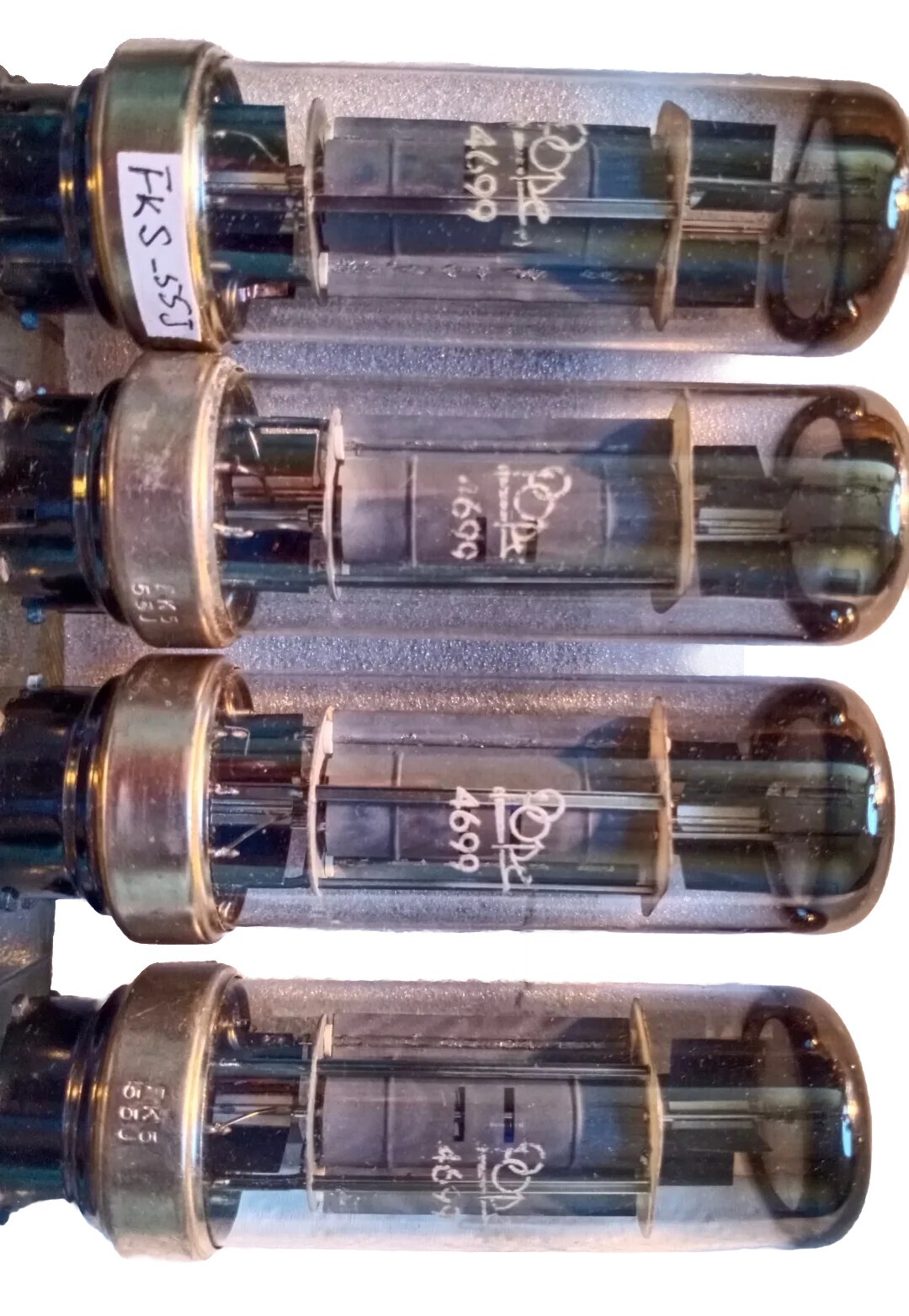 Quad (4) Metal Base Tube 4699 Same Code NOS? akin EL12N EL6 EL12 EL36 EL54 EL150