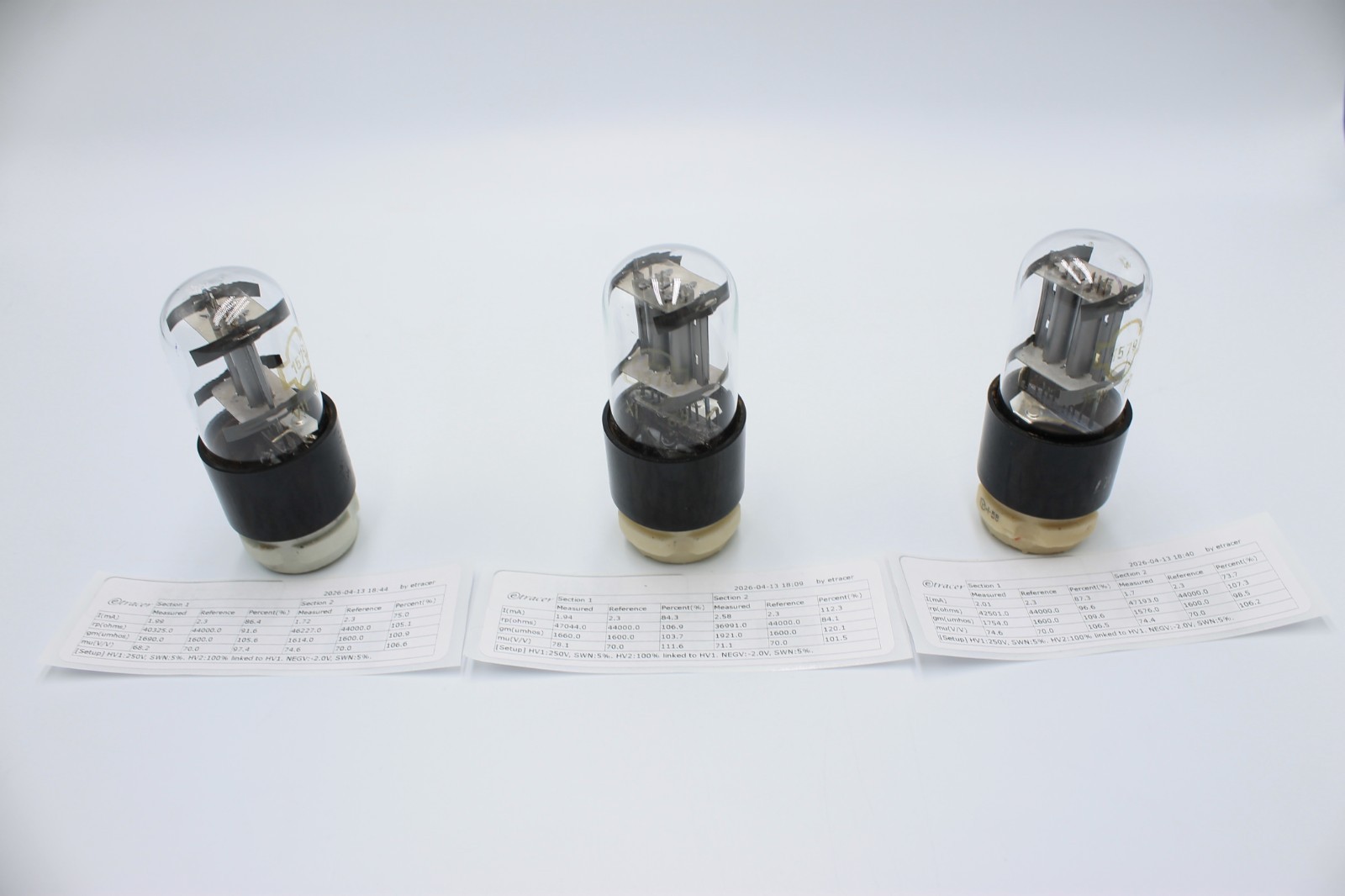 3 PCS 1579 / 6SL7 / 6N9S / ECC35. Reflector. Silver anode. Etracer Tested.