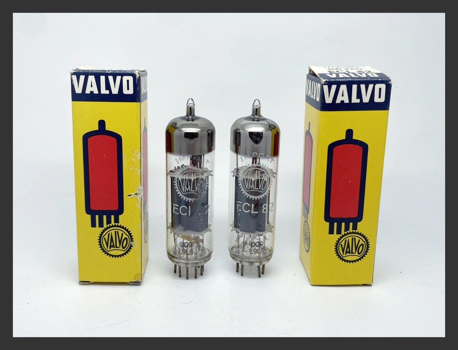 2 NOS Valvo ECL82 6BM8 Test STRONG Dimple Getter Triode Beam Pentode Vacuum Tube