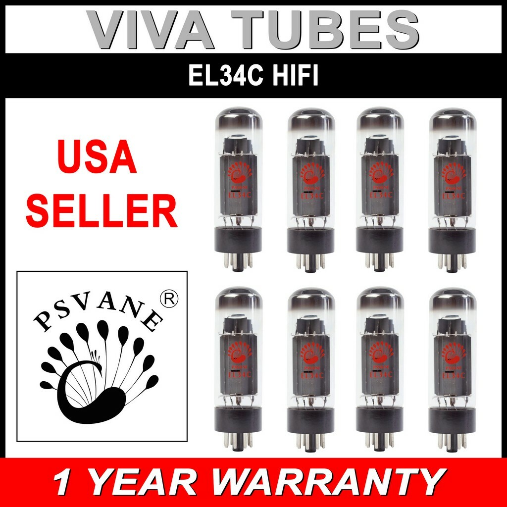 Ip Matched Octet 8 pcs Psvane EL34C HiFi EL34-C Hi-Fi Vacuum Tubes – USA Seller