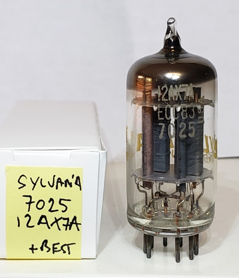 1 x Platinum Balanced Sylvania 7025 12AX7A Tube w/ Amplitrex & TV-7 Best Results