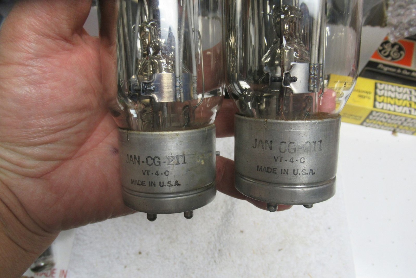 2 GE RCA 211 output VACUUM TUBES VINTAGE for western electric 43A
