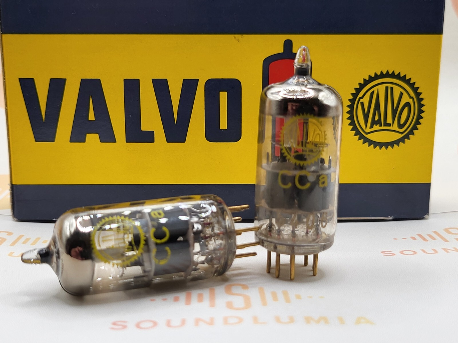 Valvo CCa (E88CC+) Yellow Label O-Getter Matched Pair – Holland ’62 – Near NOS