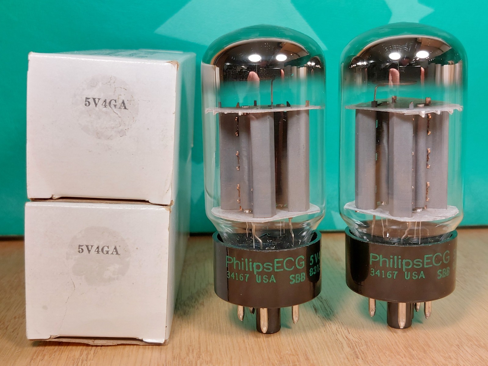 Pair of Sylvania 5AR4 GZ34 (5V4GA relabel) NOS NIB Vacuum Tubes #1