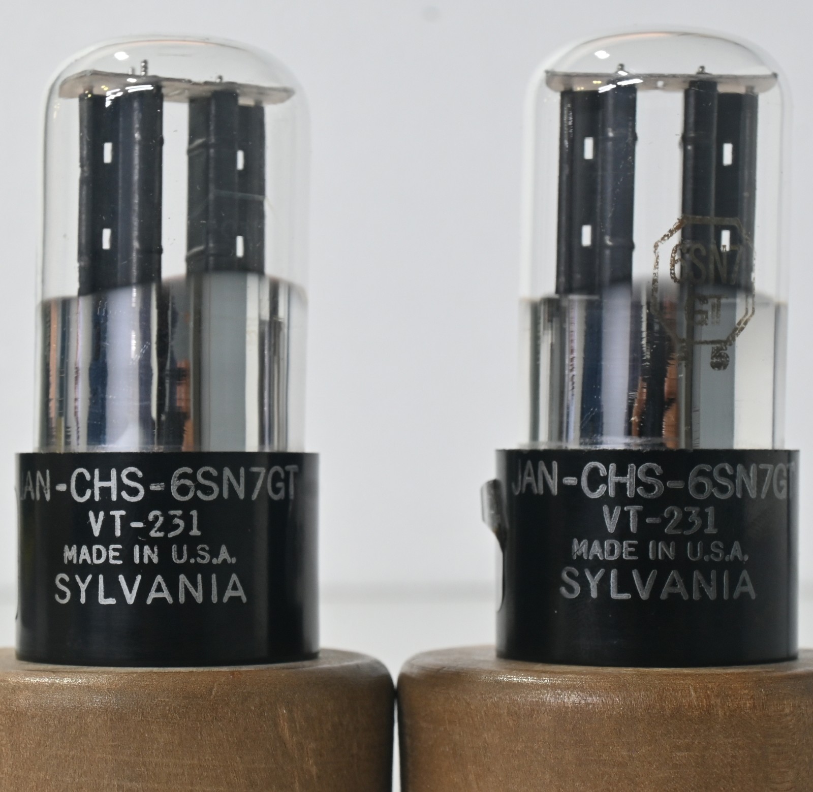 Sylvania JAN 6SN7GT VT-231 Matched Pair NOS Black Plate Amplitrex Tested Tube