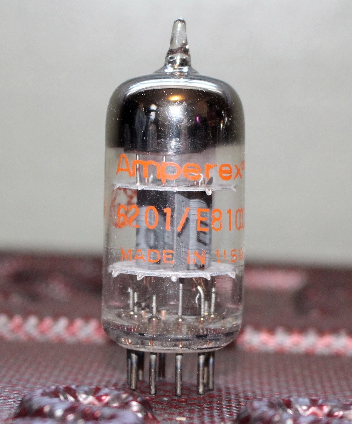 AMPEREX ORANGE GLOBE 12AT7 WA 6201 E81CC GRAY PLATE SQR GETR TEST NOS++ MINTY