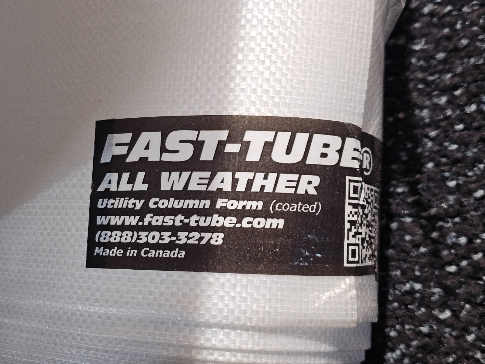 Fast-Tube 18-inch Diameter x 100 FT Roll All Weather Utility Clear Column Form