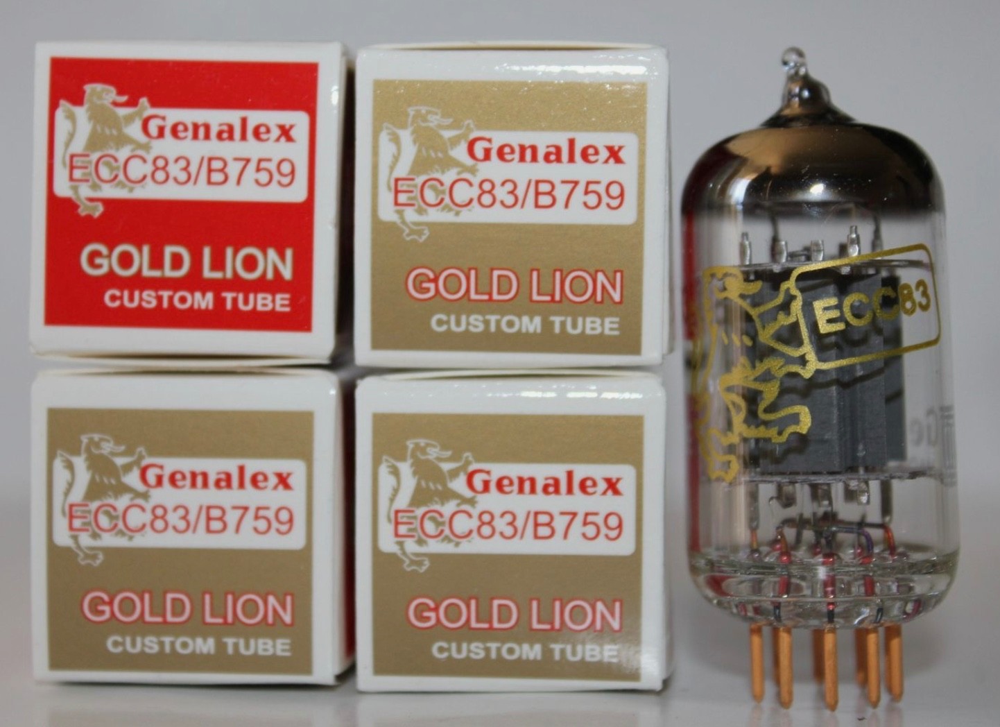 Matched Quad Genalex Gold Lion ECC83 / B759 / 12AX7 tubes, BRAND NEW in Box !