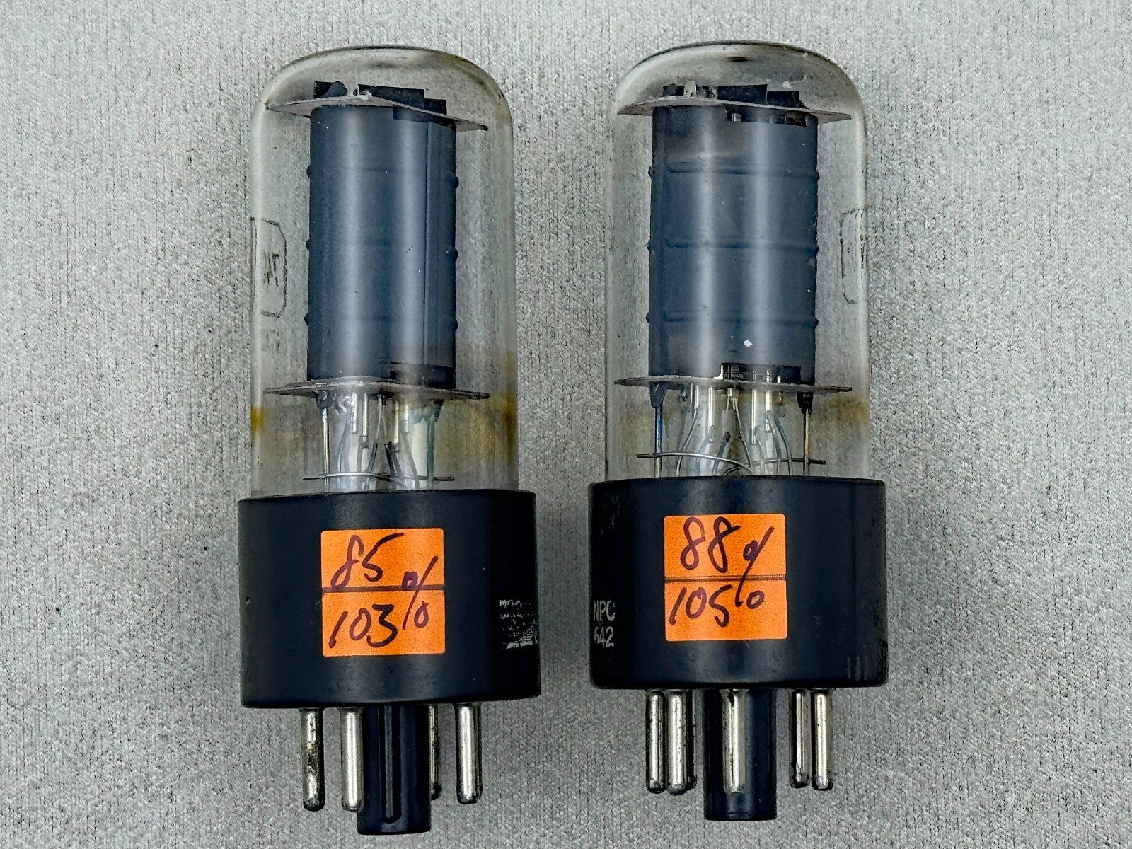 (2) GE Harman/Kardon 7408 Power Tubes Made In Italy Dual Ring Getters Strong