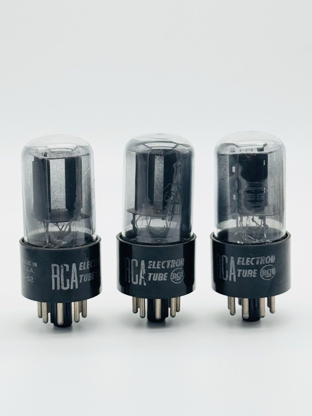 x3 Vintage TRIAD RCA 6SL7GT Smoked Glass Vacuum Audio Tubes USA J7