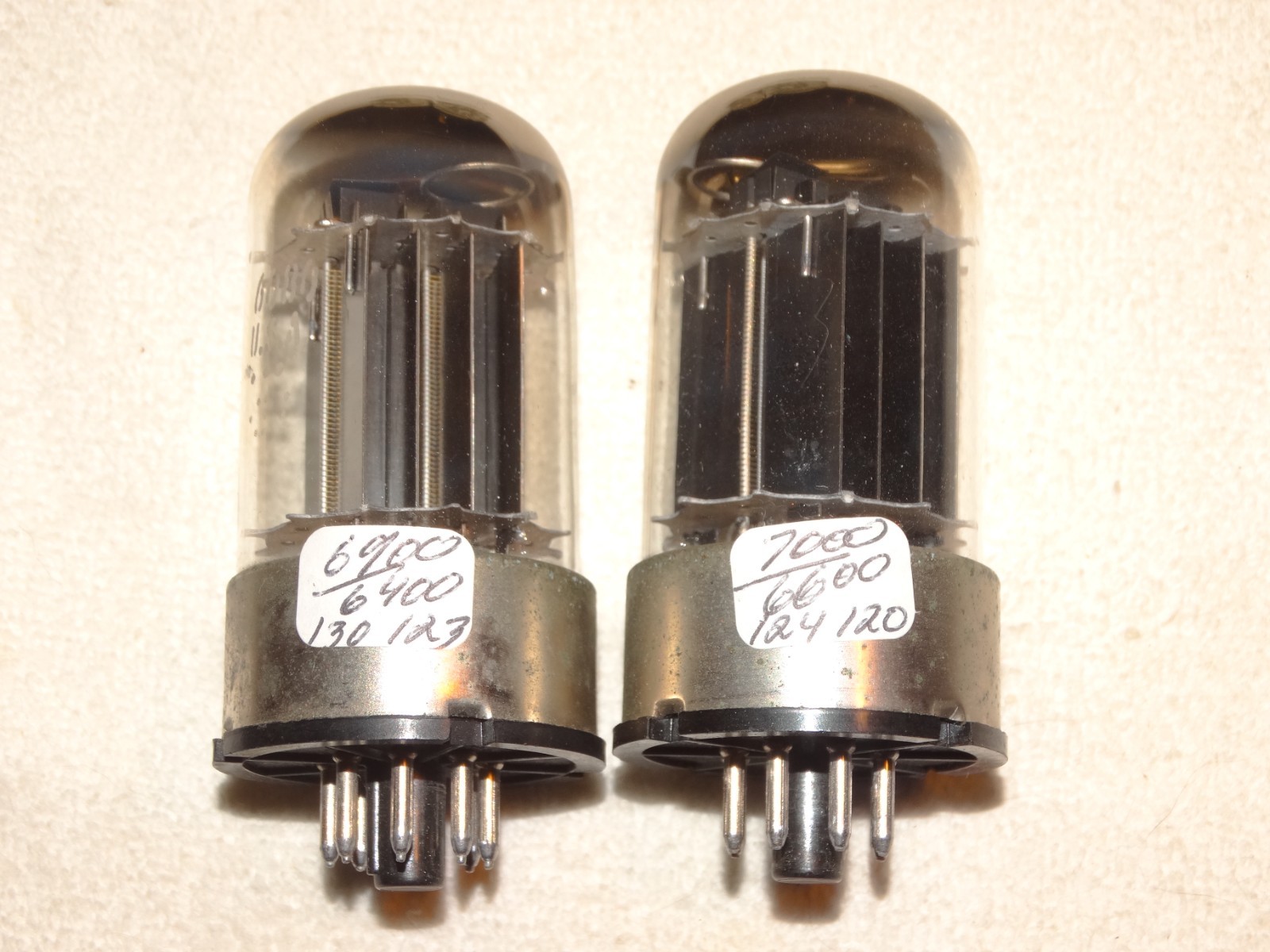2 x 6080(6AS7) G.E. Tubes*Black Plates*Very Strong Match Pair*#14