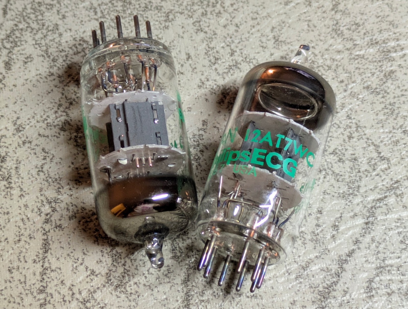 Matched Pair Philips 12AT7wc Tubes Military Spec JAN