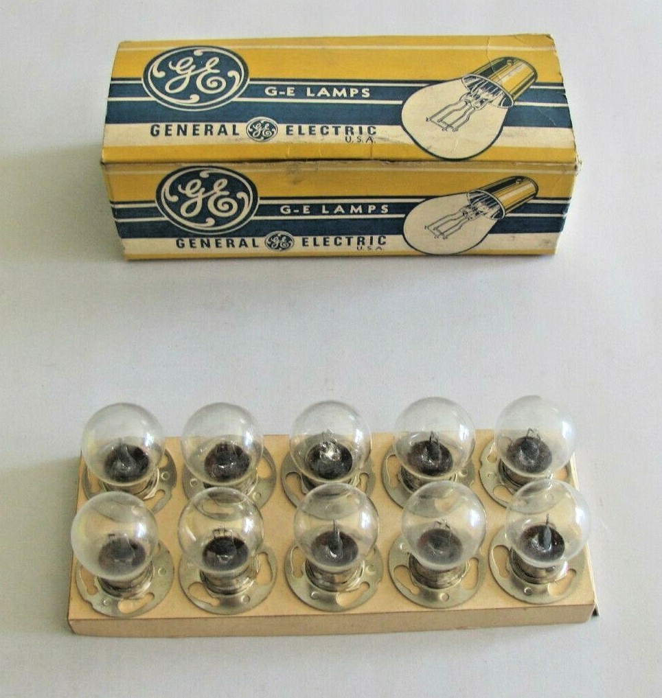 Vintage GE No. 1637 Instrument Bulbs in Original Box, 3.7V, 2.75A – Lot of 10